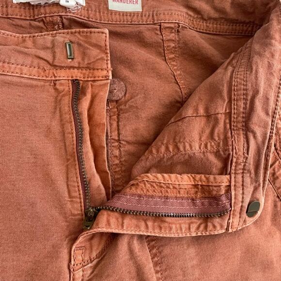 Anthropologie The Wanderer Chino Pants Burn Orange Size 28 Cotton Linen - Picture 6 of 15